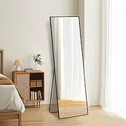 Viviendo Full Length Mirror, 150 x 50cm, Large Arch Floor Mirror with Stand, Full Body Wall Freestanding or Wall Mounted Mirrors for Bedroom Living Room, Aluminium Alloy Frame