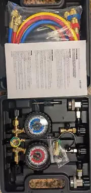 Lichamp HVAC Gauges with Hoses, AC Manifold Gauge Set R410a R134a R12 R22 Gauges