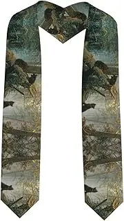 [EdWal] Black Bears print Graduation Stole and Sash Class for Unisex Adult Honor Stole Honor Stole of 2025