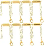 FIXOSHEE 8pcs Magnet Buckle Copper Accessories Women Necklace Chain Bracelet Chain Extenders Jewelry Extender Clasps for Necklaces Necklace Clasp Bracelet Extender Golden Stainless Steel
