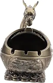QUMIIRITY Vintage Ashtray Metal Holder Smokeless Tabletop Bowl for Home Office Present