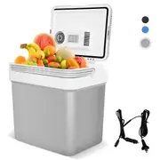 YOPOWER 24 Liter Portable Mini Fridge Car Cooler, Thermoelectric Iceless for Home, Car, Travel, Gray