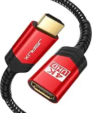 JSAUX HDMI Extension Cable 1M, 4K 60Hz High Speed HDMI Extender Cord Male to Female Adapter Connector (HDR HDCP 2.2), Compatible with Roku TV Streaming Stick, Bluray Player, HDTV, Laptop, PC - Red