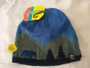 Sunday Afternoons Kids' Forest Bear Reversible Beanie, Blue, M/L(3-12yrs) New