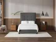My Style Framed Headboard & Slimline Base - Double / Gunmetal / Standard Base