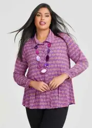 ts Taking Shape Shirt Size 20 Geo Print Knit Style NWT