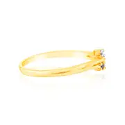 Created Sapphire & White Sapphire Ring in 9ct Yellow Gold, Q