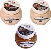 PINK PLUMS Coffee & Coconut MASSAGE CREAM, SCRUB and GEL SCRUB For Face, Body With Vitamin-E, For Women's and Men (All Skin Type) 250ml Each - Pack of 3, COMBO Offer