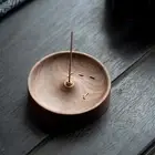 Wood Round Incense Burner Incense Sticks Holder Diffuser Desk Centerpiece