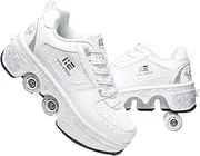 Roller Skate Shoes - Sneakers - Roller Shoes 2-in-1 Suitable for Outdoor Sports Skating Invisible Roller Skates The Best Choice for Building Confidence Style