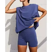 Women's Sport Set Sports Tank Top Sports Top Sleeveless Top Athleisure Wick Moisture Tennis Golf Running Sportswear Activewear Solid Colored Black Army Green D