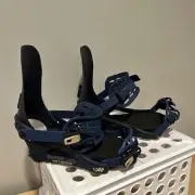 K2 Women’s Network Blue Kennedi Deck Snowboard Bindings New Size M #K127