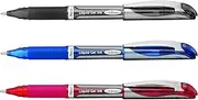 Pentel Energel BL60 Metal Tip Rollerball - 1.0 mm Nib - Black, Blue, Red - Pack of 3