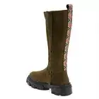 FARM Rio NWT Army Long Suede Boots Lug Embroidery Olive Green MSRP $285 Size 8.5