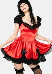 [Current Mood] Fiery Bad Meets Evil Satin Mini Dress