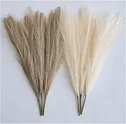 ChagoArt-Pampas Grass Decor Tall-Faux Pampas Grass Small 17"-6 Stems-Beige and Taupe-Brown-Pompas Floral-Fake Pampas Grass-Artificial Pampas Grass Vase-Dried Pampas Grass-Pompous Grass Branches Large