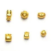 鍍銅和鍍金24K金水龍頭，福袋，貓，六個字分隔的珠子，手鍊，項鍊，DIY