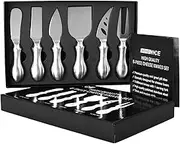 WoneNice Premium 6-Piece Cheese Knives Set - Complete Stainless Steel Cheese Knife Collection, Gifts for Birthday/Parties/Wedding/Bridal Shower/Housewarming and Anniversary