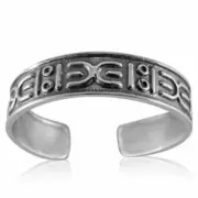 Patterns Design Toe Ring Genuine Solid Sterling Silver 925 Size Adjustable