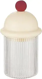 Swab Dispenser, Qtip Round Holder | Cotton Ball Dispenser Holder | Cotton Ball Dispenser - Clear Container with Lid for Bathroom or Vanity Tables, Storage Tips, Cotton Ball Holder, Medicine Jar,