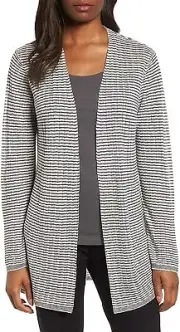 Eileen Fisher Womens Cardigan Fine Organic Linen Crepe Knit Long S Small NWT