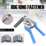 600pcs M Clips+Hog Ring Pliers Upholstery Repair Tool for Pet Cages, Fencing!