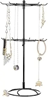 Vivva 2 Tier Rotating Necklace Bracelet Tree, Bracelet Display Stand, Metal Modern Display, Jewelry Holder, Jewelry Organizer for Malls, Dressing Table