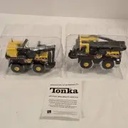 TONKA Mini Mighty Replica Construction Trucks Set of 2 Backhoe & Excavator Crane