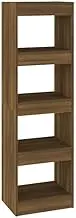 Bookcase Room Divider - Engineered Wood Book Cabinet, Brown Oak 40x30x135 cm, Space-Saving Standing Shelf for Small Spaces, Living Room & Office Organizer