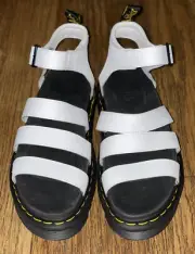 New Dr Marten Doc AirWair Blaire Sandals White Strap Women’s Size 11 US L