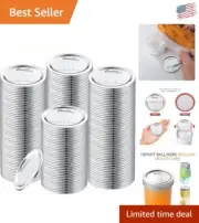 Premium Metal Canning Lids with Silicone Seal for Regular Mouth Jars - 200 Packs