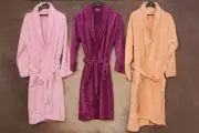 Personalized Luxury Embriodered Bathrobes Biege/Peach/Purple or Light Pink
