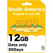 Brazil Prepaid Travel SIM Card 12GB Data for 30 Days