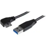 Startech 0.5m 20in Slim Micro Usb 3.0 Cable - M/m - Usb 3.0 A To Left-angle