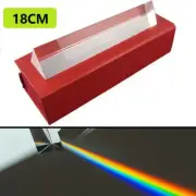 18CM Optical Glass Triple Triangular Prism Physics Refractor Light