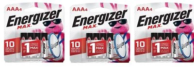 Energizer MAX AAA Batteries 4 ct **3 Pack**