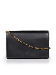 Black Foldover Chained Wallet
