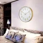 Non Ticking Clock Modern Clock 3D Arabic Numerals ABS Resin Dial Easy Reading
