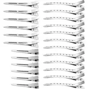 65Pcs Duck Billed Hair Clips for Styling Sectioning, Metal Silver Alligator