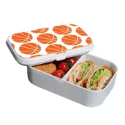 Lunch Box Food Container Snack Picnic Authentic Wood Strap Cutlery Basketball