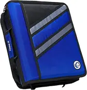 Case-it Z-Binder Two-in-One 1.5-Inch D-Ring Zipper Binders, Blue, Z-176-BLU