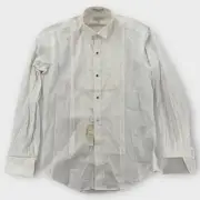 Bill Blass Tuxedo Shirt Mens 15 34/35 White French Cuff Pima Cotton Dressy NEW