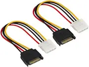 15-Pin SATA Male to 4-Pin Molex Female Power Adapter Cable ? 2 Pack