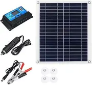 25W Polysilicon Solar Panel, Portable Photovoltaic Solar Panel for Camper, Car, Boat, Camping Shelter