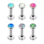 16G Opal Labret Monroe Lip Stud Ear Cartilage Tragus Helix Ring Earring Piercing