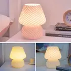 Mushroom Table Lamp Glass LED USB Night Lights Modern Nightstand Bedside NuyGV