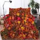 Red Erosive Leaf 3D Printing Duvet Quilt Doona Covers Pillow Case Bedding Sets