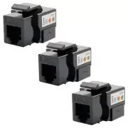 3x Cat3 RJ11 RJ12 Telephone Phone Line Keystone Jack 110 Punch Down 6P6C Black