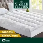 Giselle Bedding Bamboo Pillowtop Mattress Topper Fibre 1000GSM Cover KING SINGLE