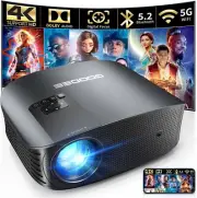 Projector 4K with WiFi and Bluetooth Supported, FHD 1080P Mini Projector for Out